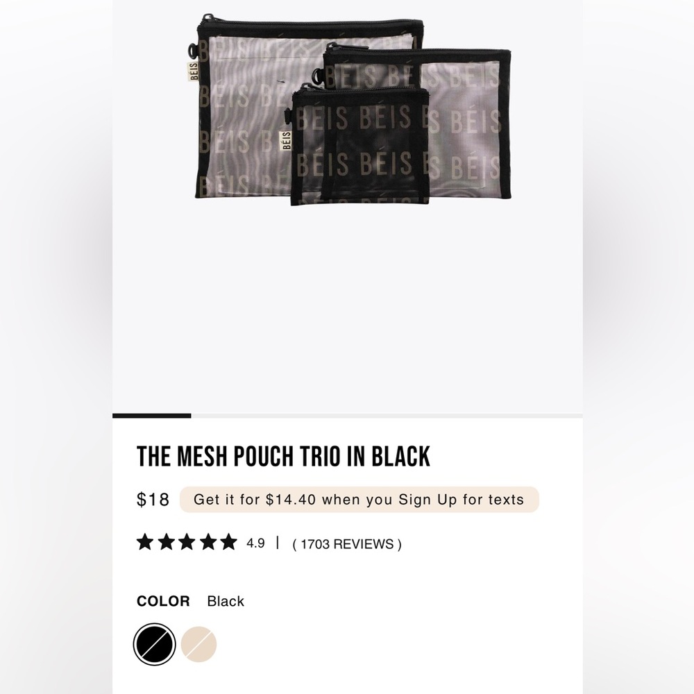 BEIS Mesh Pouch Trio
